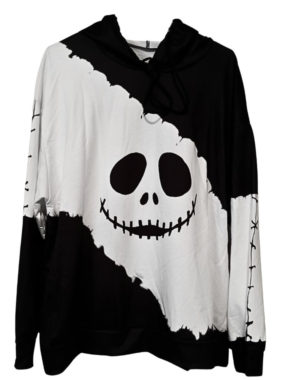 Women's Size 2XL Hooded Designer Graphic Gothic Sweatshirt Skeleton & Bones